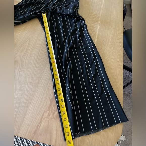 I.AM.GIA. | Black Pinstripe High Waist, Wide Leg Cropped Trouser Pants••Academia - Picture 14 of 16